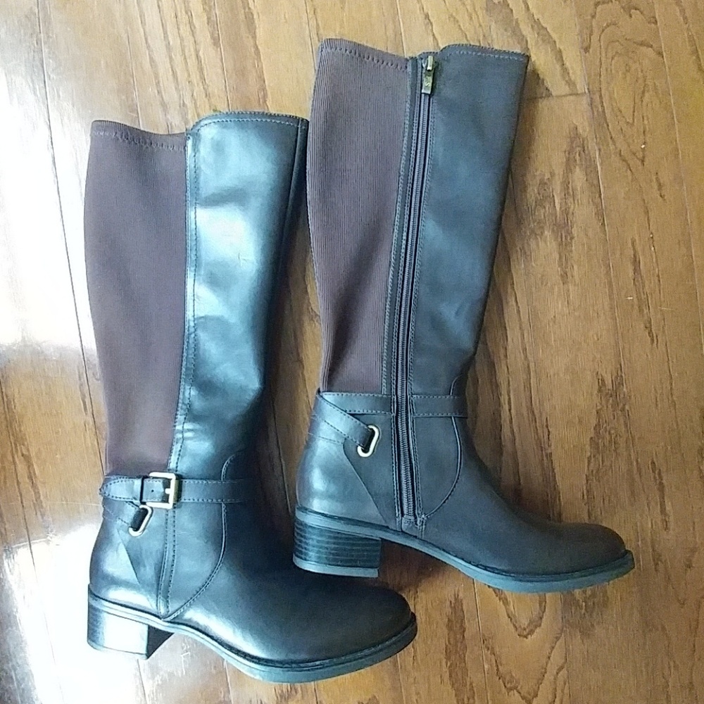 NEW FRANCO SARTO L-Country BROWN LEATHER BOOTS